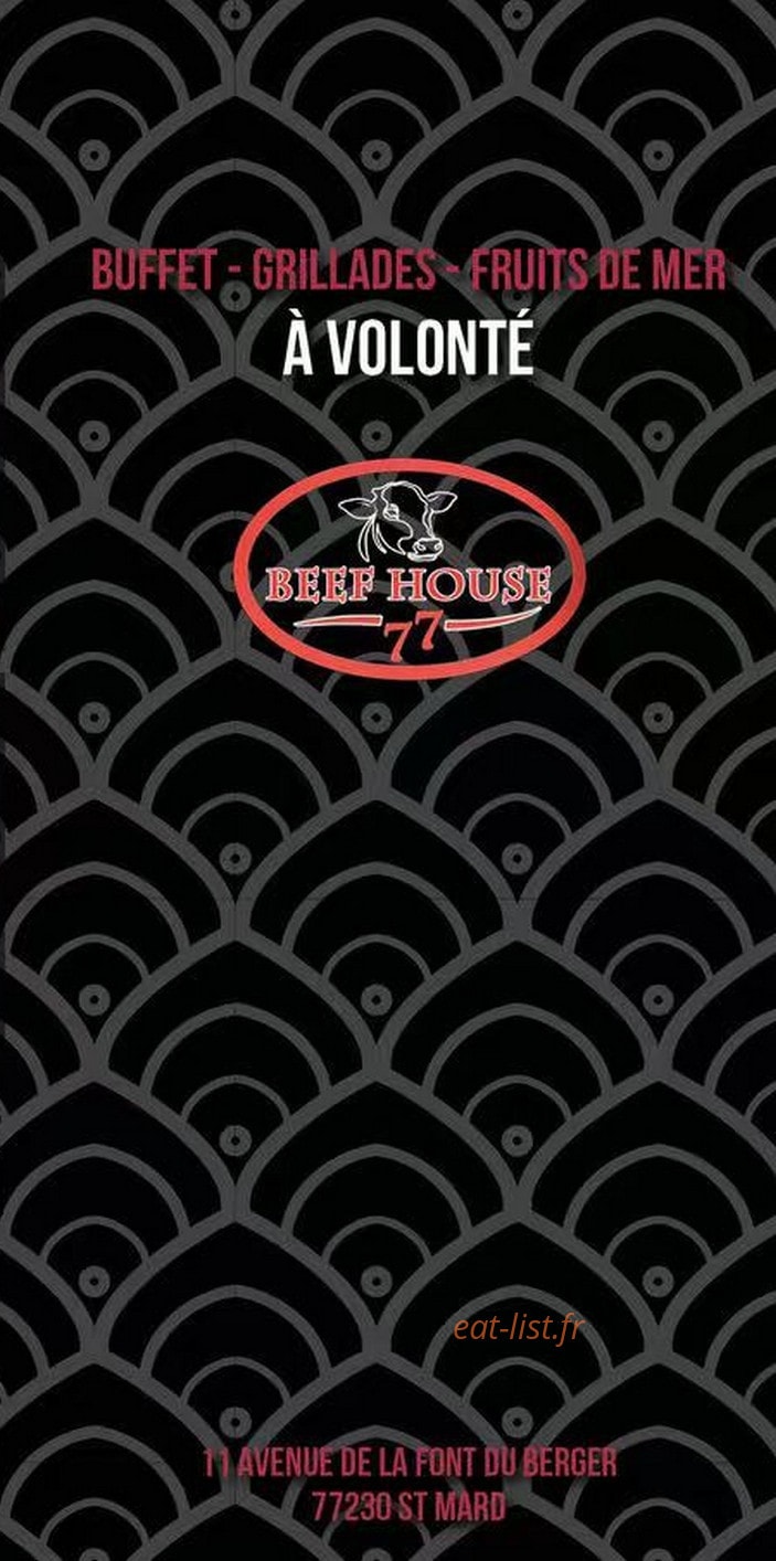 Beef house — carte page 1