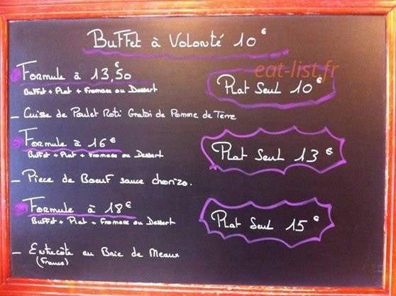 Cafe de la gare Saint Mard — carte page 1