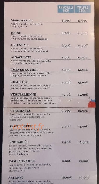 Mon Bistrot — carte page 1