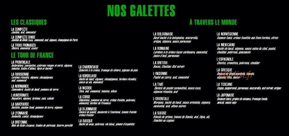 Sucré Salé — carte page 1