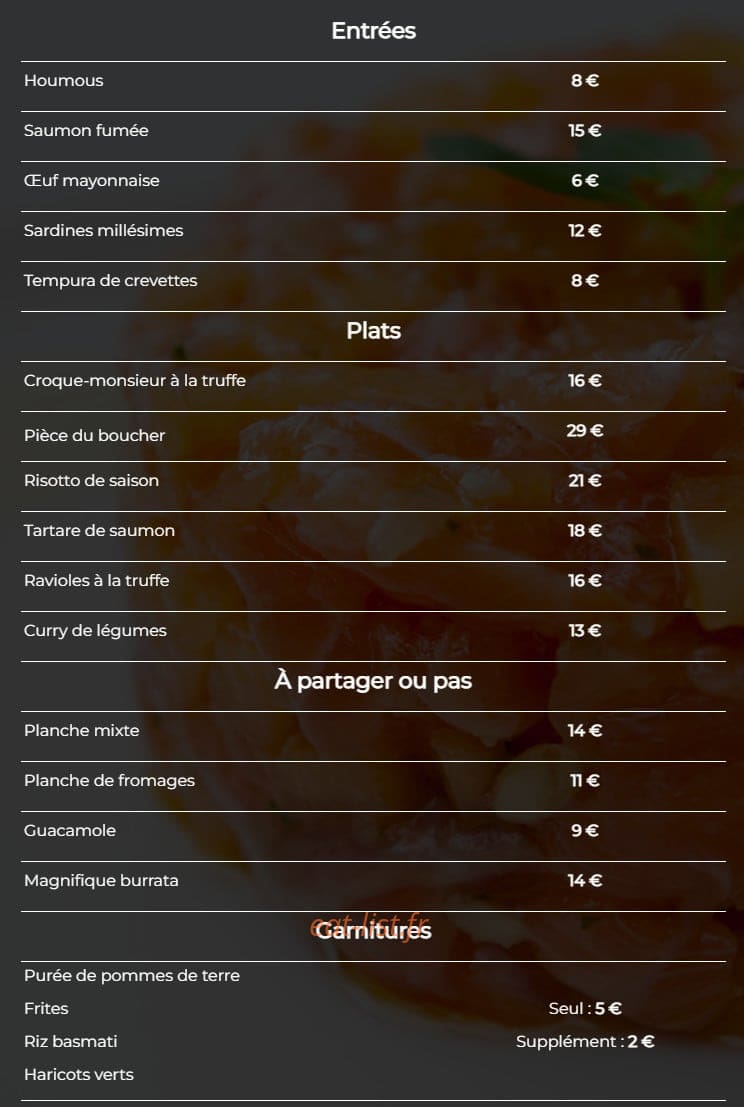 La Diva — carte page 1