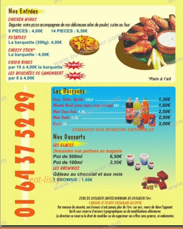 1001 Pizza — carte page 2
