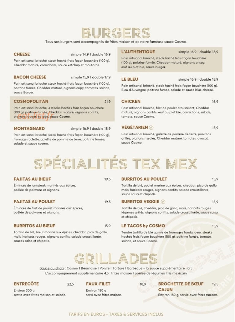 Cosmopolitan — carte page 2