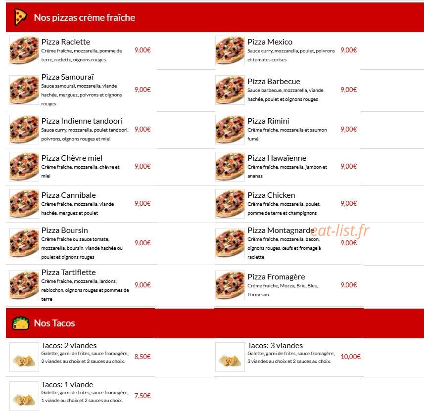 Diva Pizza — carte page 3