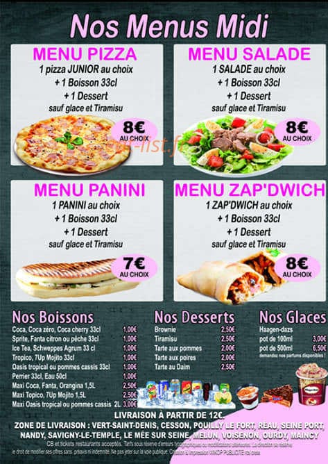 Yemma Pizza — carte page 4