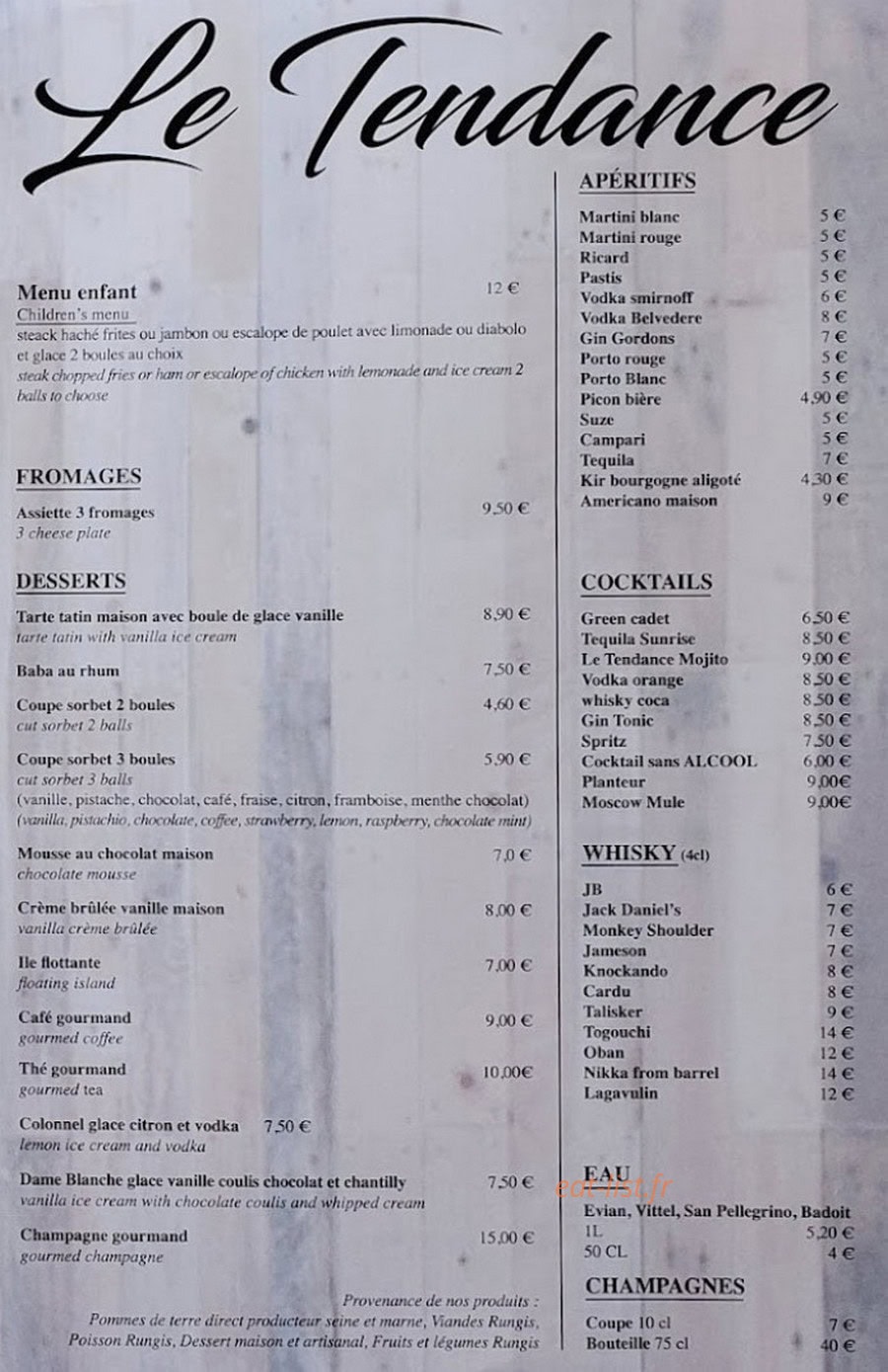 Le Tendance — carte page 3