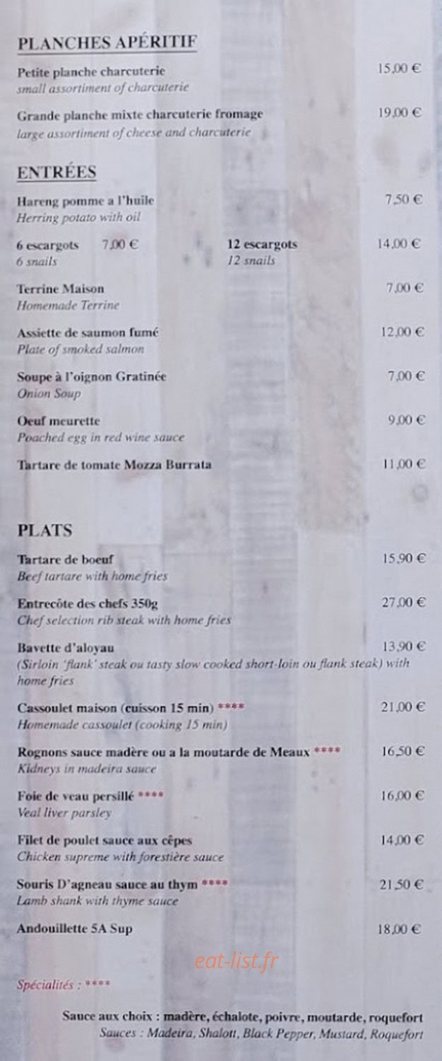 Le Tendance — carte page 1