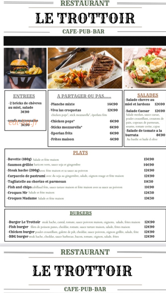 Le Trottoir — carte page 1