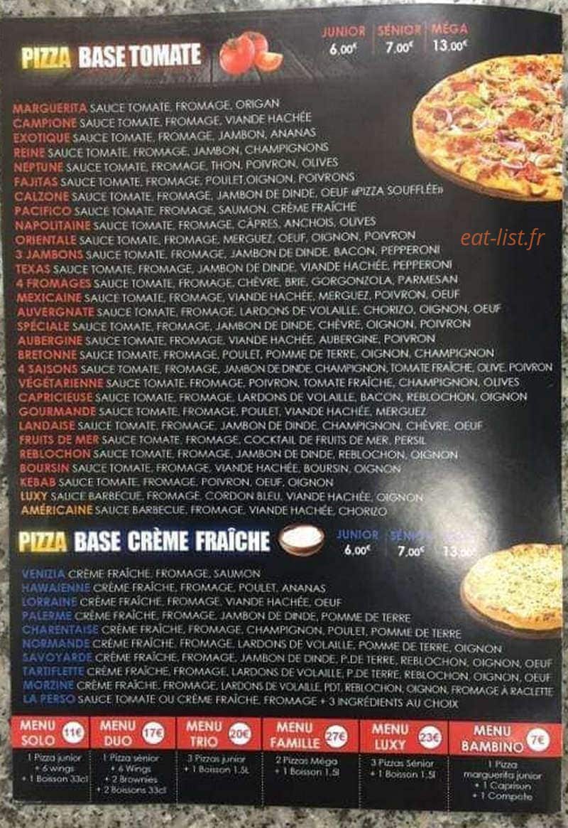 Luxy food — carte page 2