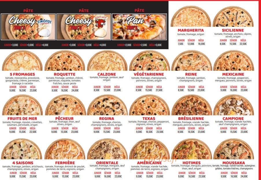 Pizza Hotimes — carte page 2
