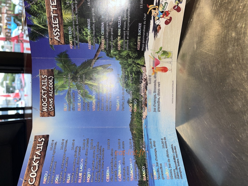 Pizzeria Cesena — carte page 1