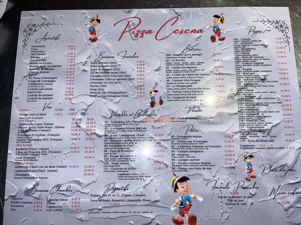 Pizzeria Cesena — carte page 4