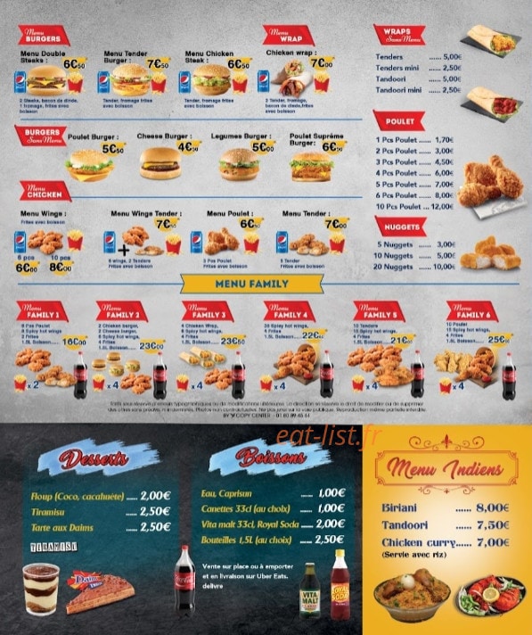 Bokit & Favorite Chicken — carte page 4