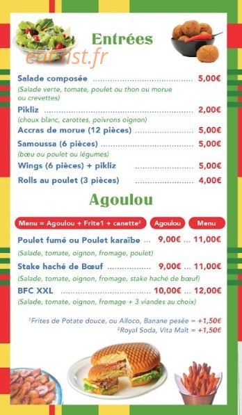 Bokit & Favorite Chicken — carte page 2
