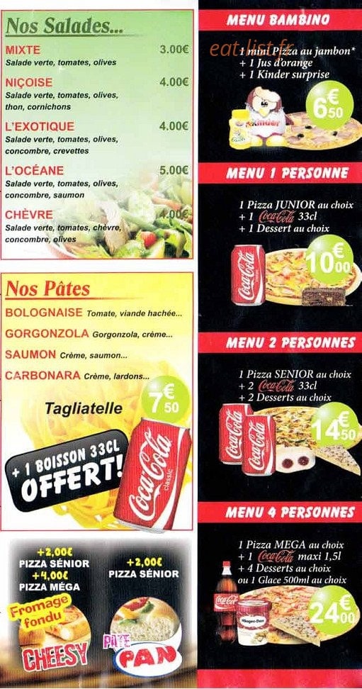 Family Pizza — carte page 3