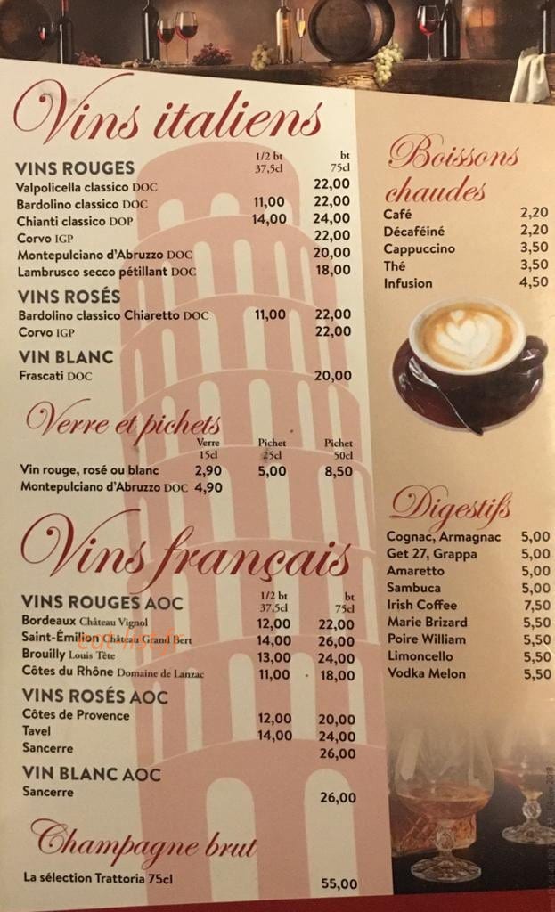 La Trattoria — carte page 6