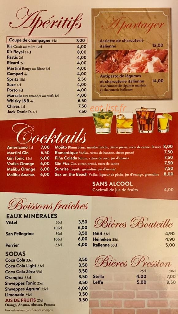 La Trattoria — carte page 2
