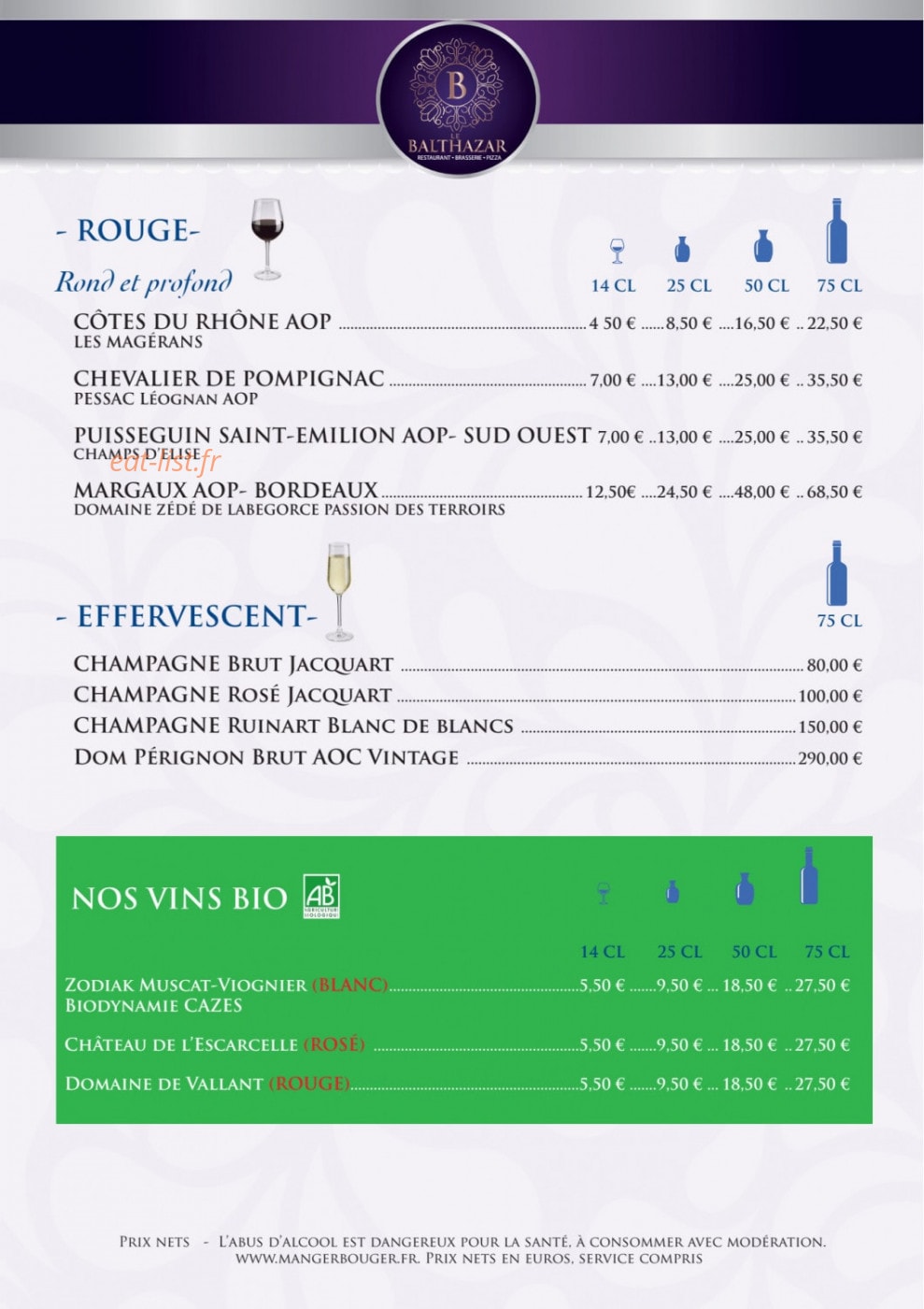 Le Balthazar — carte page 6