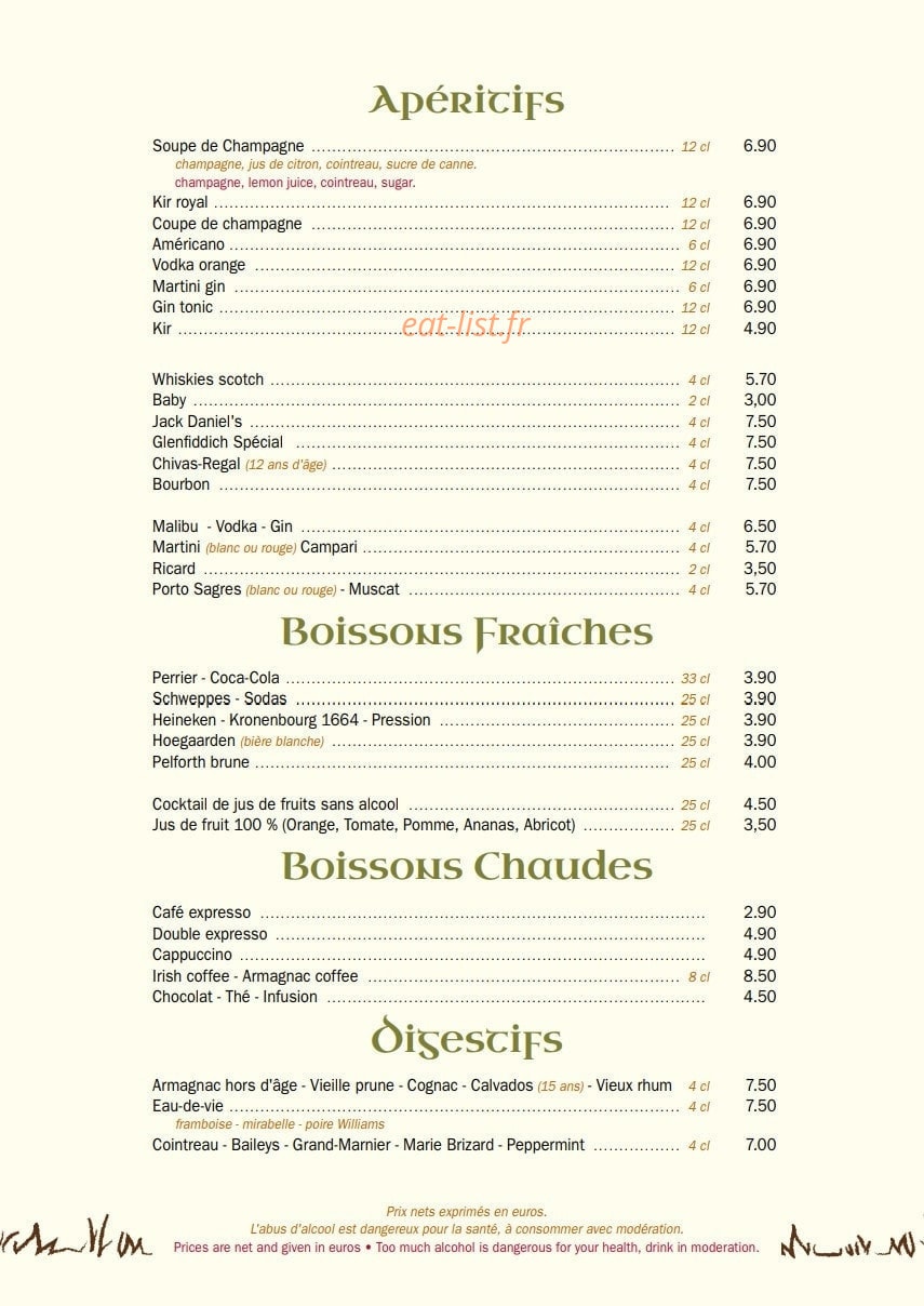Le Bœuf au Pré — carte page 4