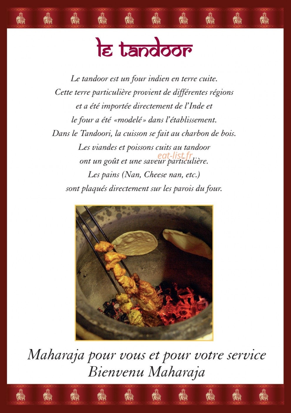 Le Maharaja — carte page 8