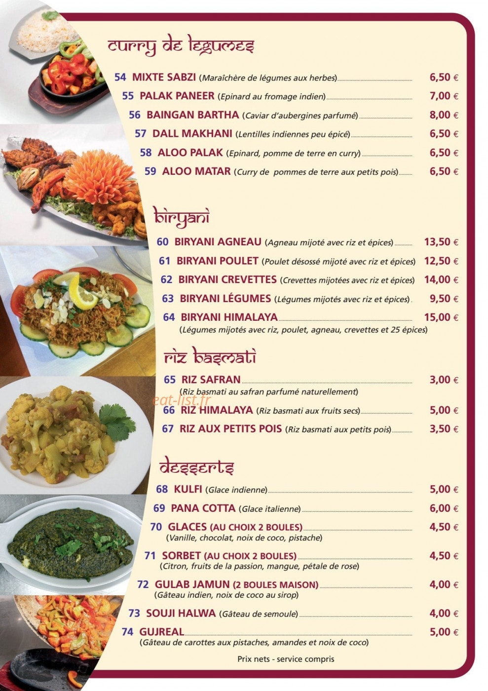 Le Maharaja — carte page 5
