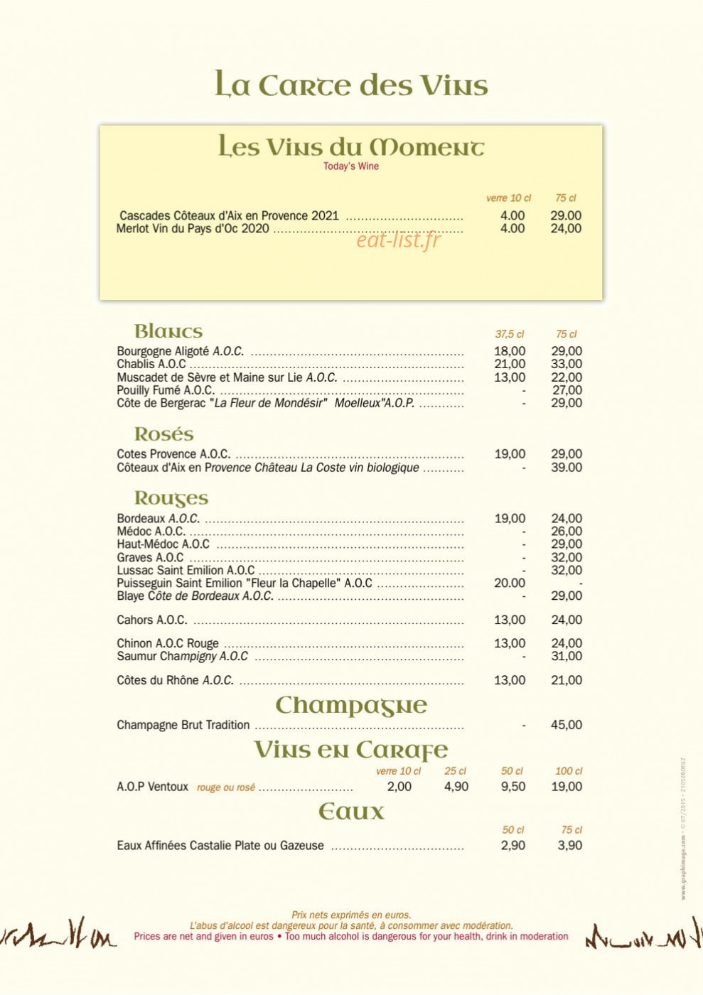 Le Relais du Parisis — carte page 2