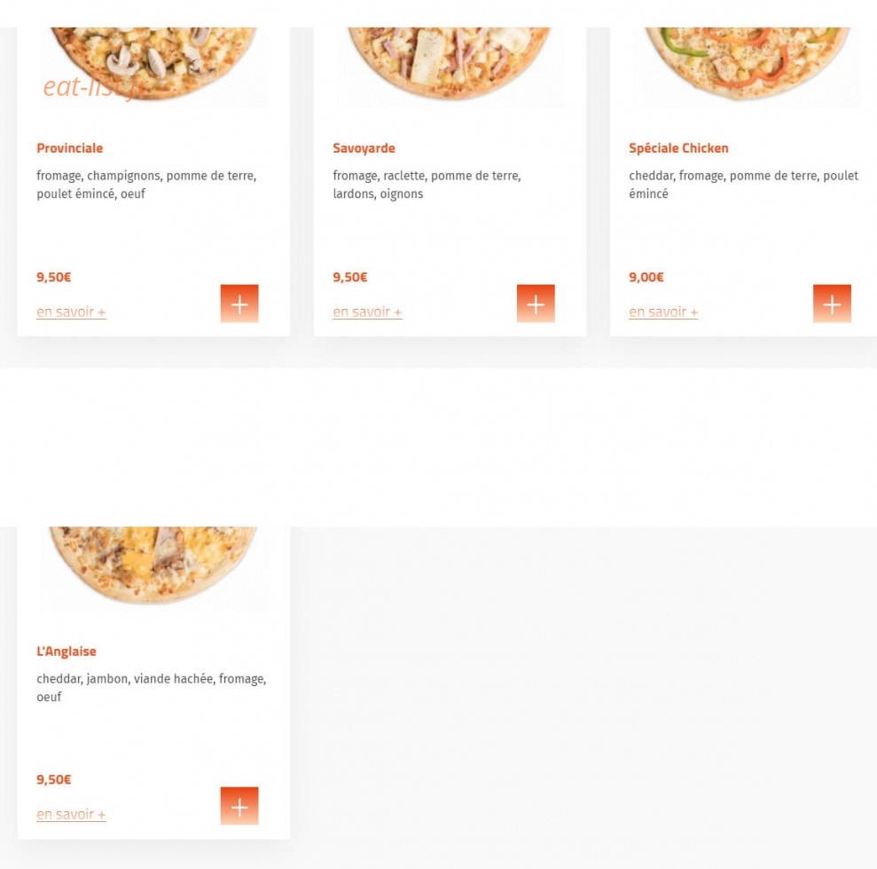 Pizza House´s — carte page 4
