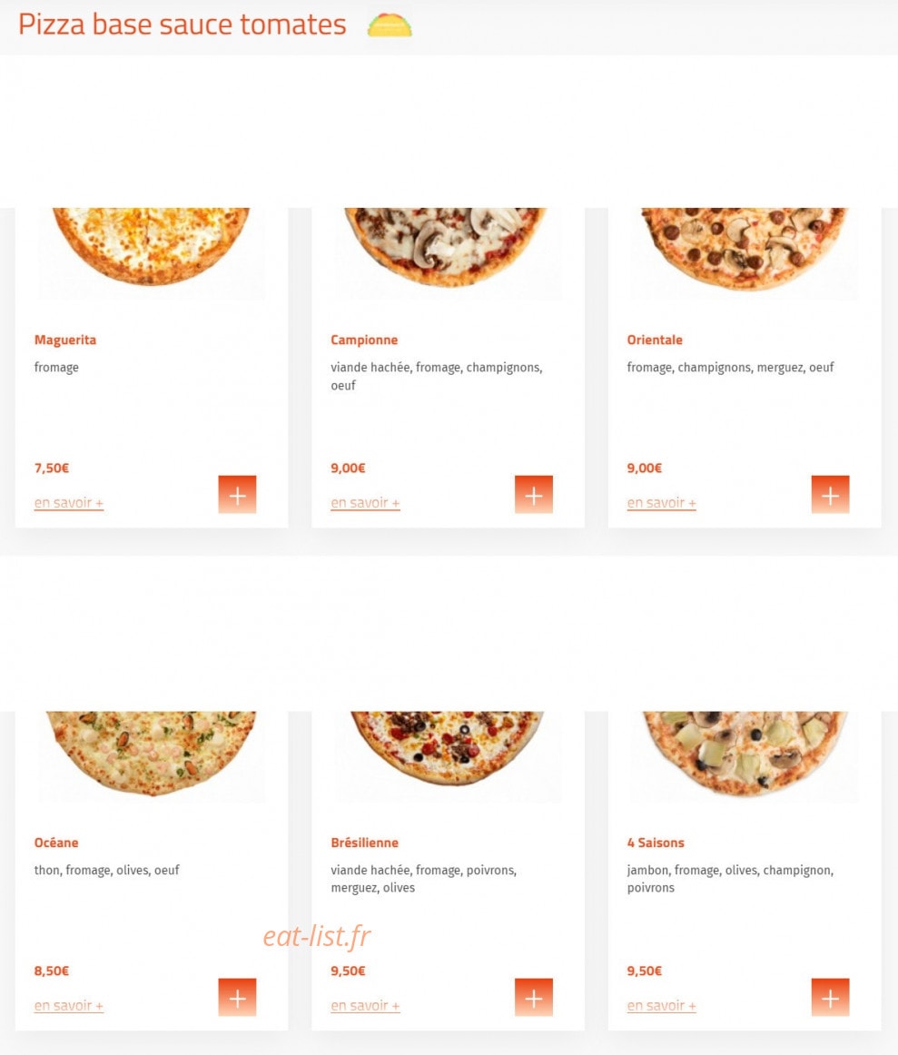 Pizza House´s — carte page 1