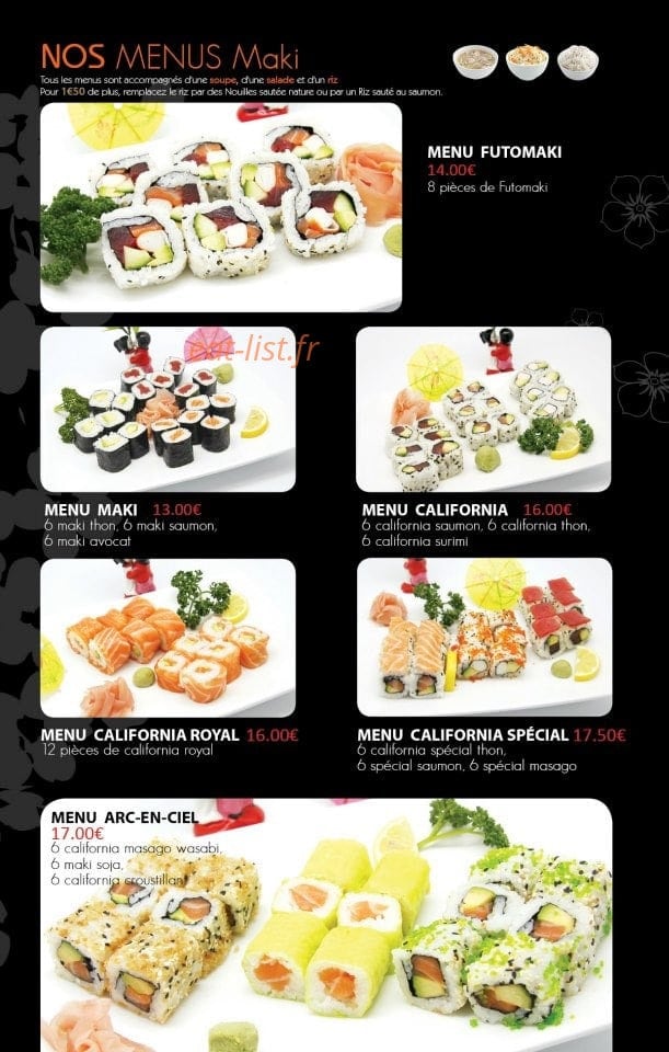 Carte et menu de Royal kyoto à Villeparisis — Les menus maki