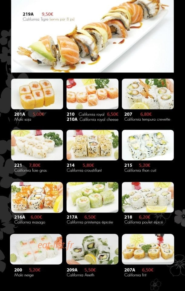 Carte et menu de Royal kyoto à Villeparisis — Les menu sush, sashimi maki suite
