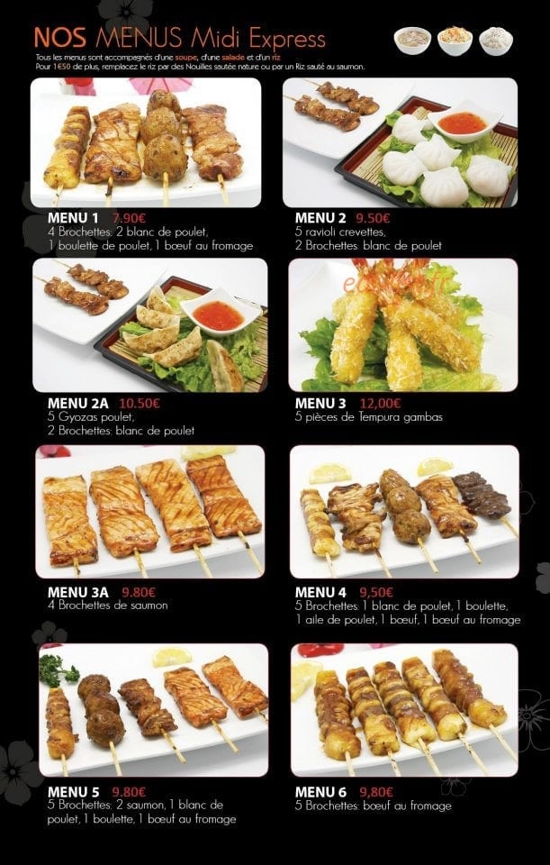 Carte et menu de Royal kyoto à Villeparisis — Les menus midi