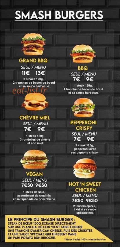 Smash Burger 77 — carte page 2