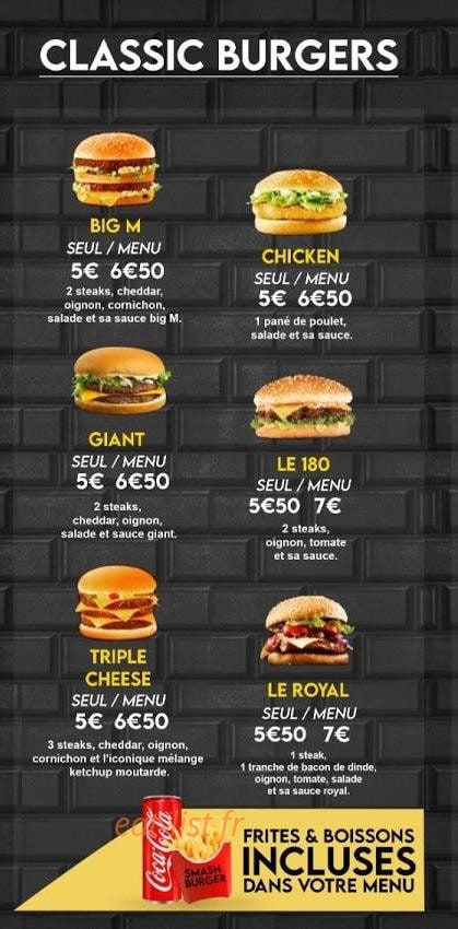 Smash Burger 77 — carte page 3