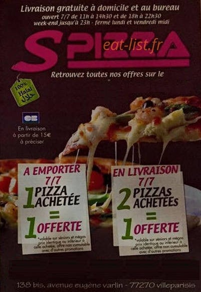 Spizza — carte page 1