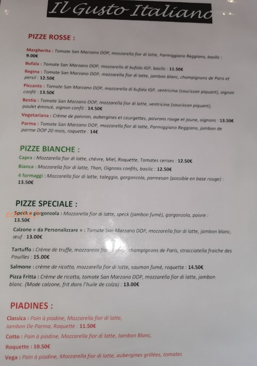Il Gusto Italiano — carte page 2