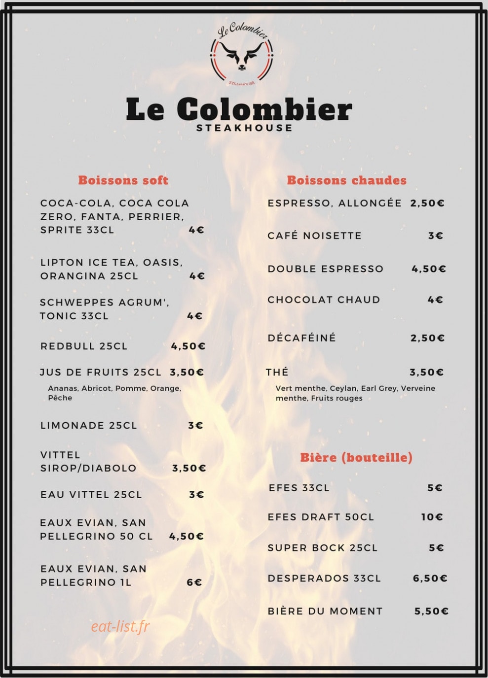 Le Colombier Steakhouse — carte page 5