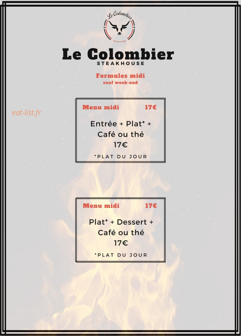 Le Colombier Steakhouse — carte page 10