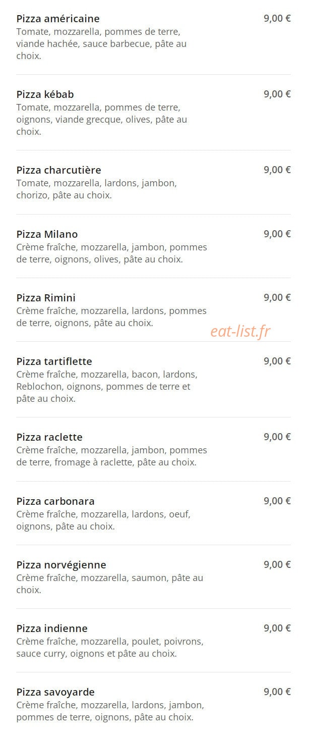 Maestro Pizza — carte page 4