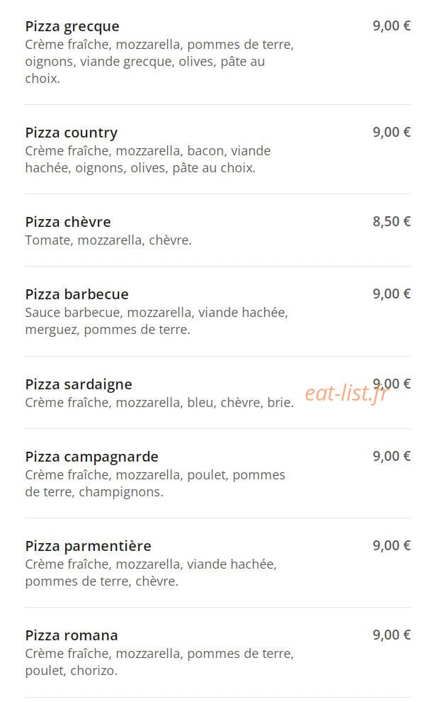 Maestro Pizza — carte page 5