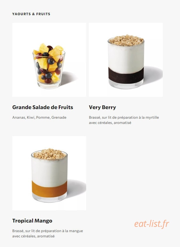 Starbucks Coffee — carte page 27
