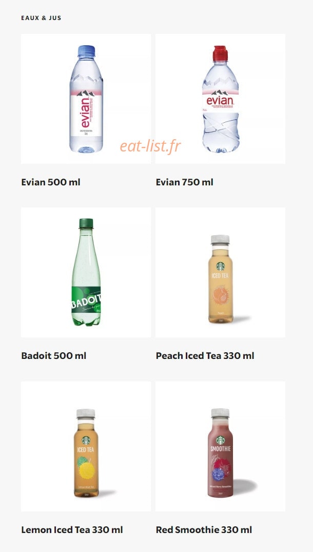 Starbucks Coffee — carte page 16