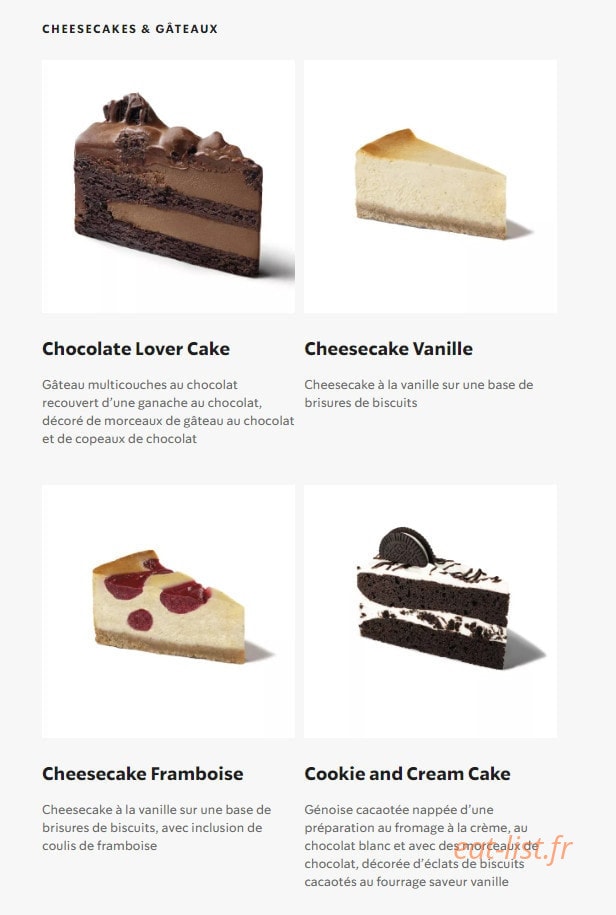 Starbucks Coffee — carte page 26