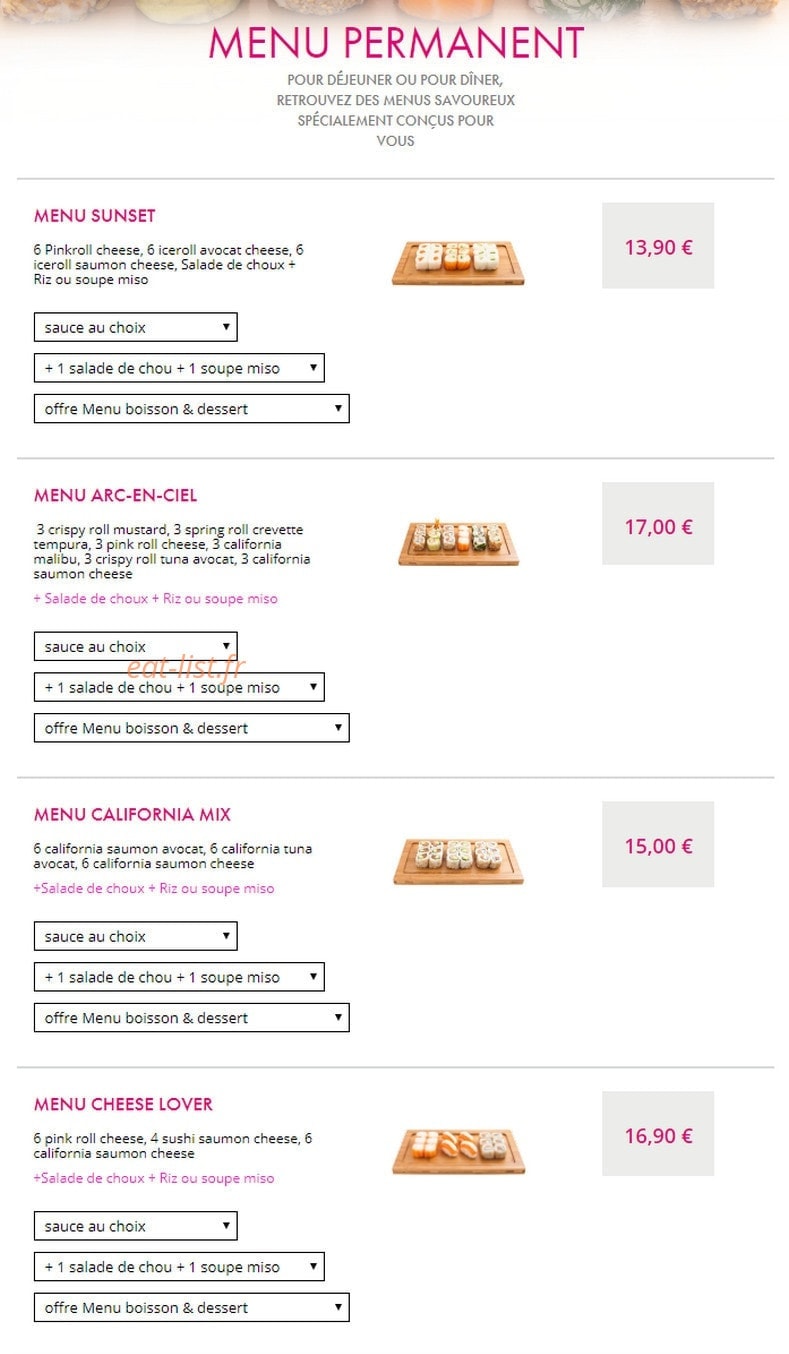 SushiC — carte page 2