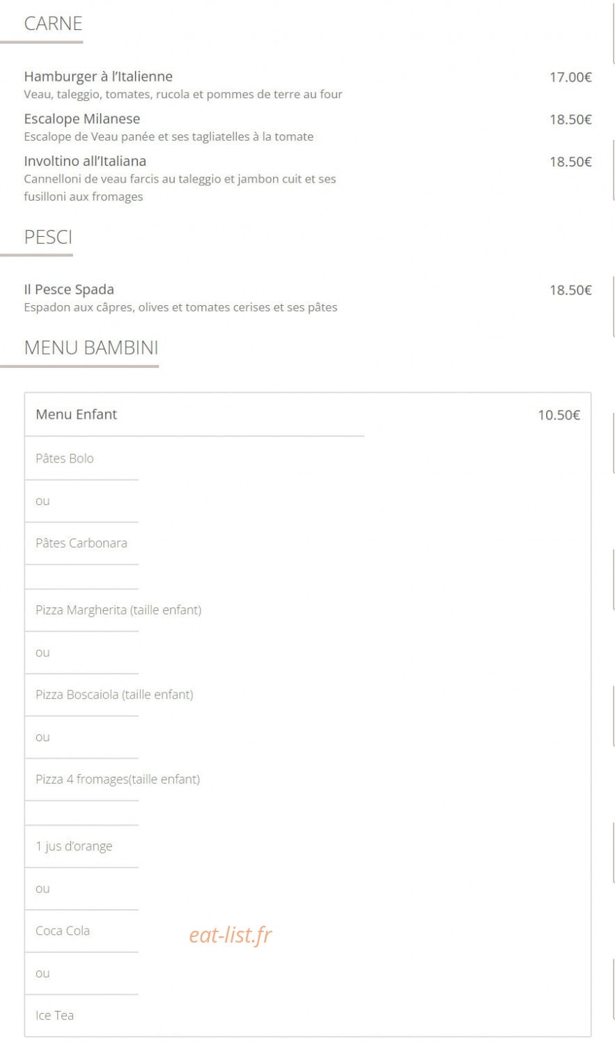 Antica Trattoria — carte page 4