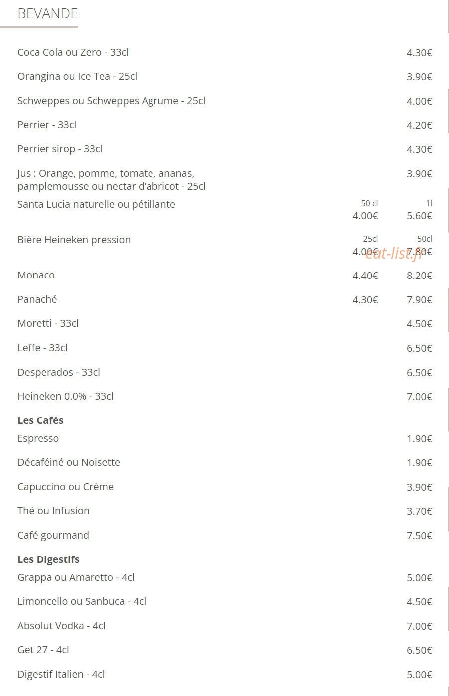 Antica Trattoria — carte page 6