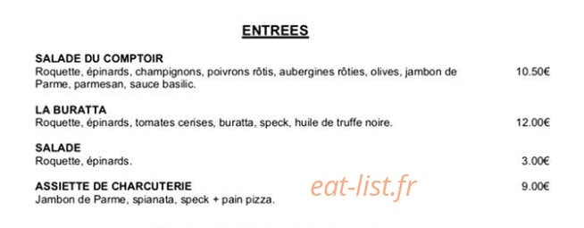 Au Comptoir À Pizzas — carte page 3