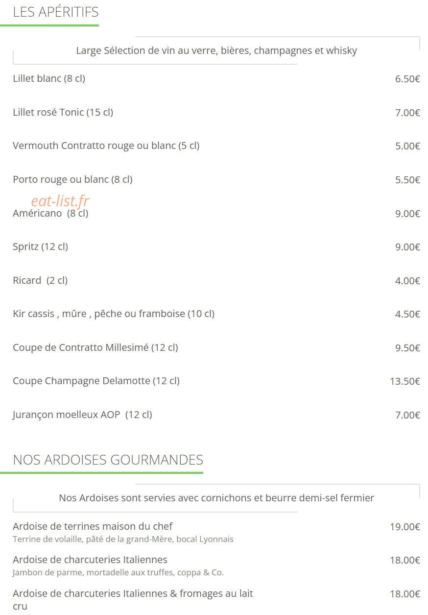Bistrot des Amis — carte page 3