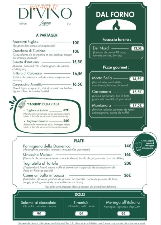 Di'Vino — carte page 1
