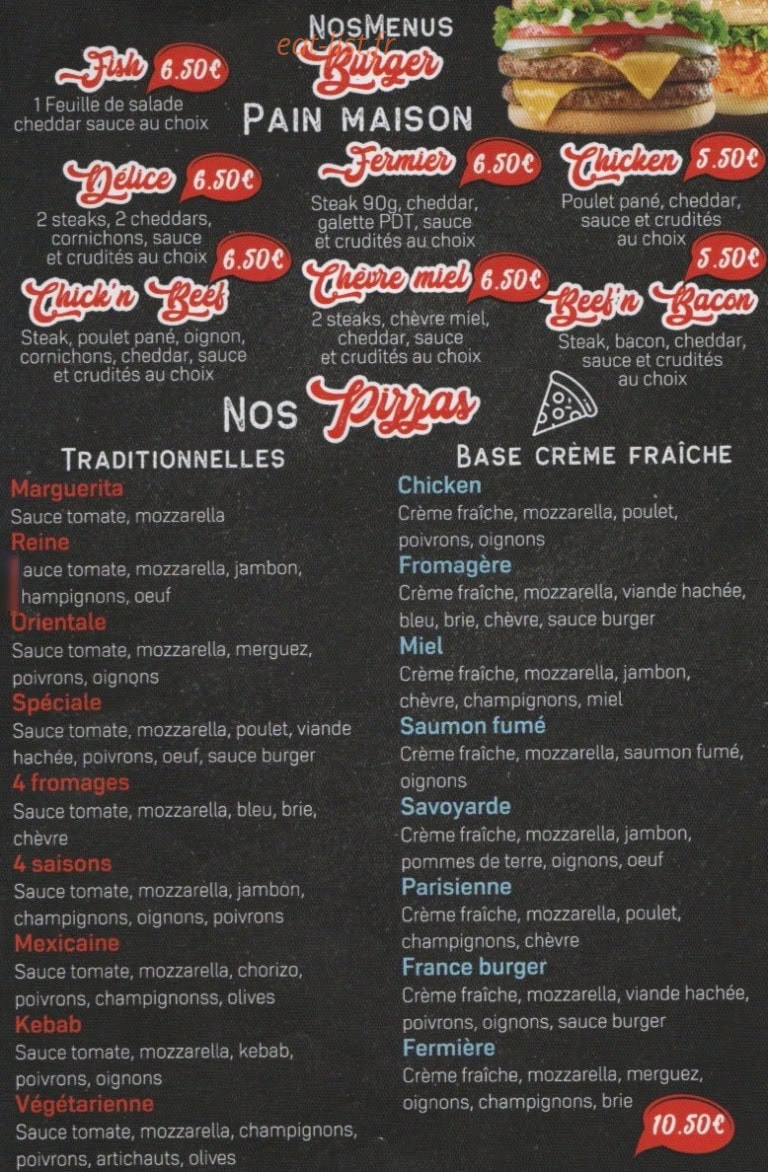 Fast 'N' Tasty — carte page 1