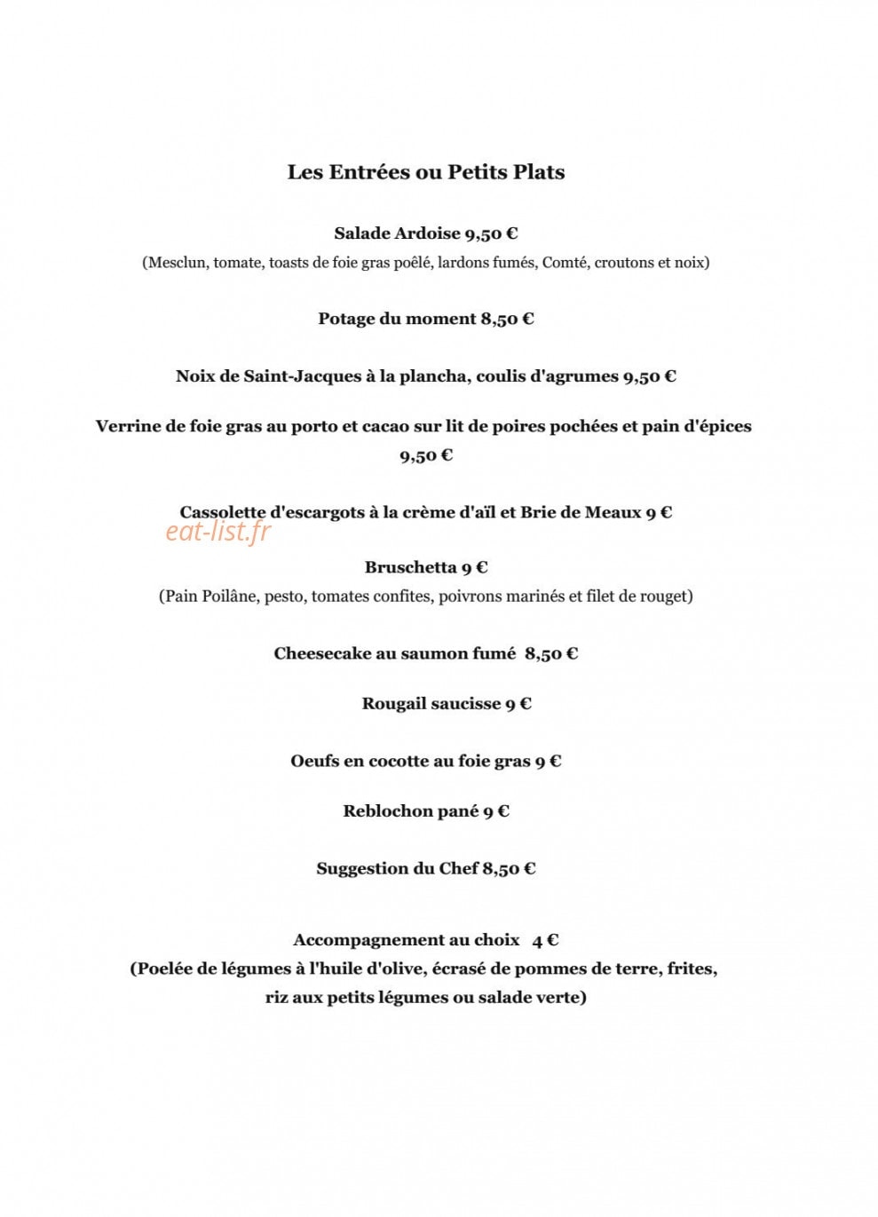 La petite Ardoise — carte page 1